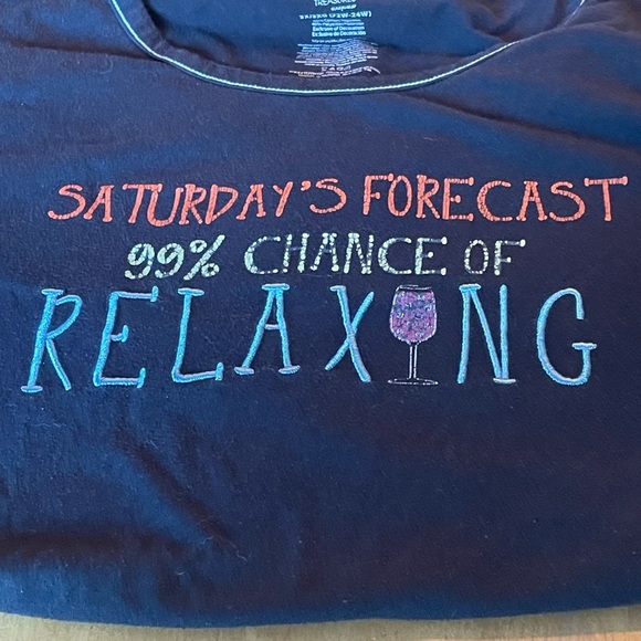 Secret Treasures Black Relaxed Fit Women's 3X T-shirt Top “Saturday’s Forecast - Picture 3 of 4